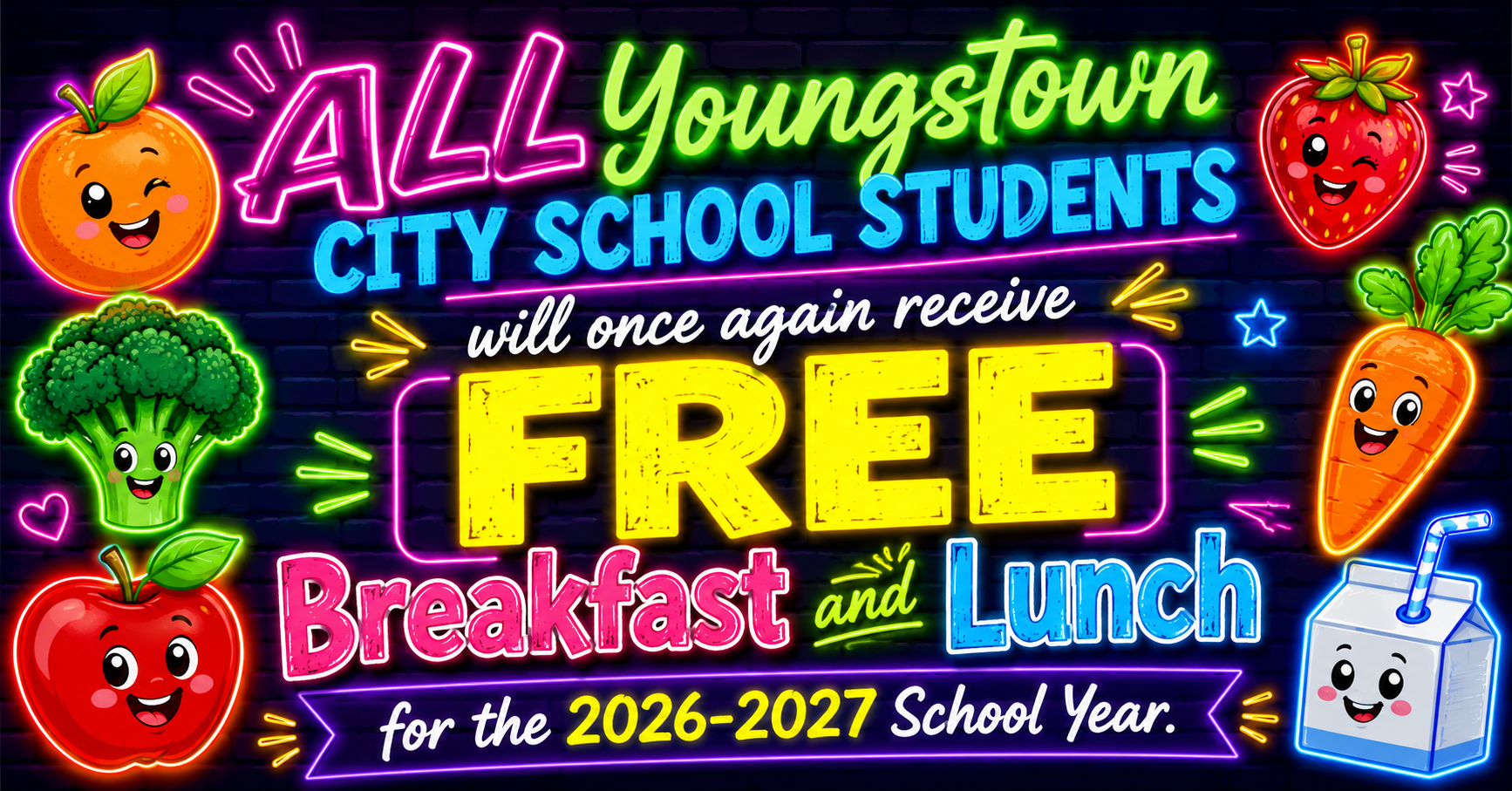 All students receive free Breakfast and Lunch