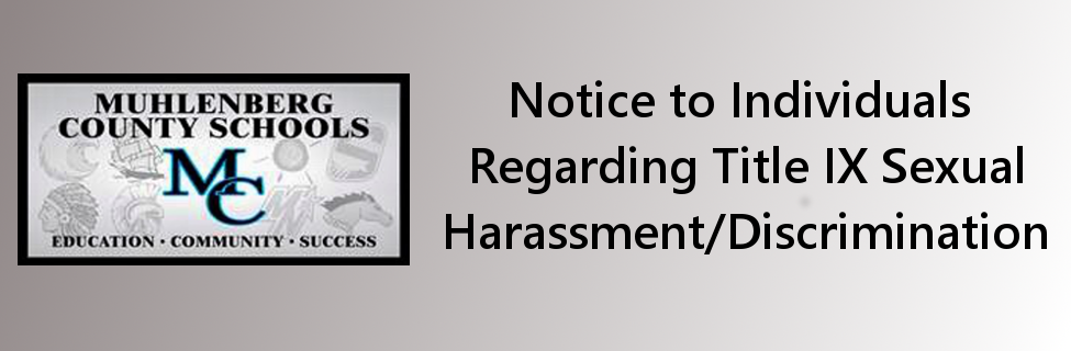 Notice to individuals regarding Title IX sexual harassment/discrimination