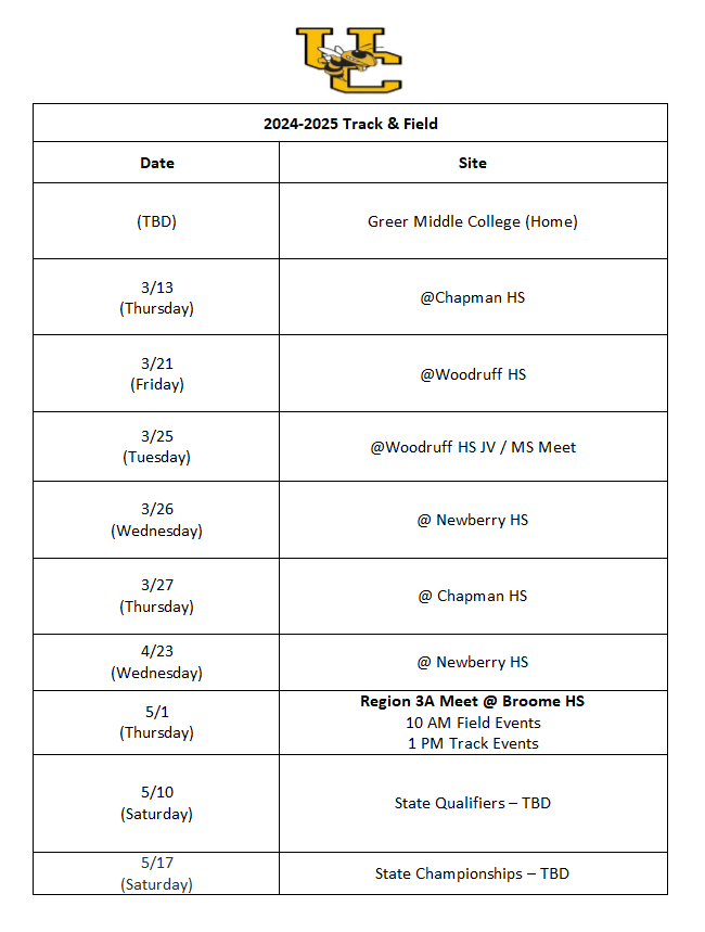 Track Schedule