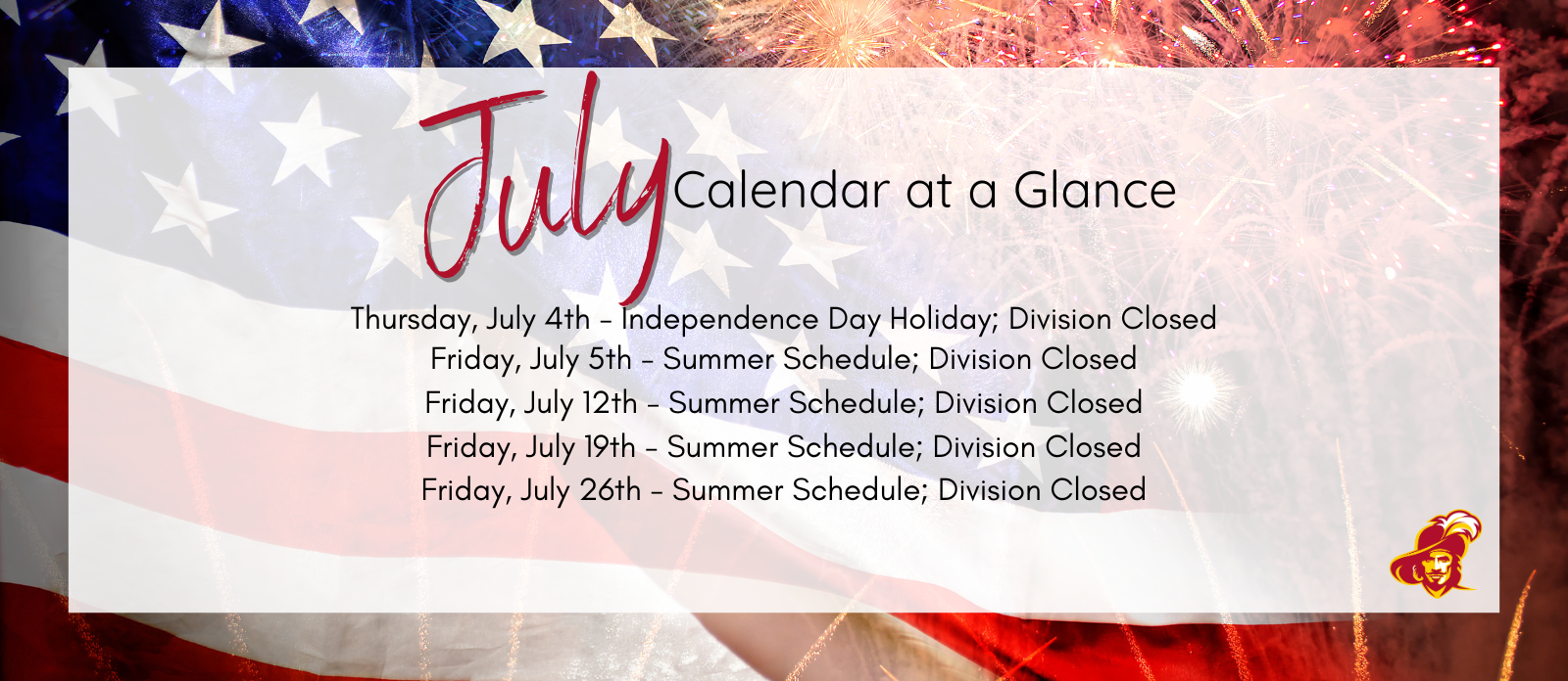 July calendar at a glance