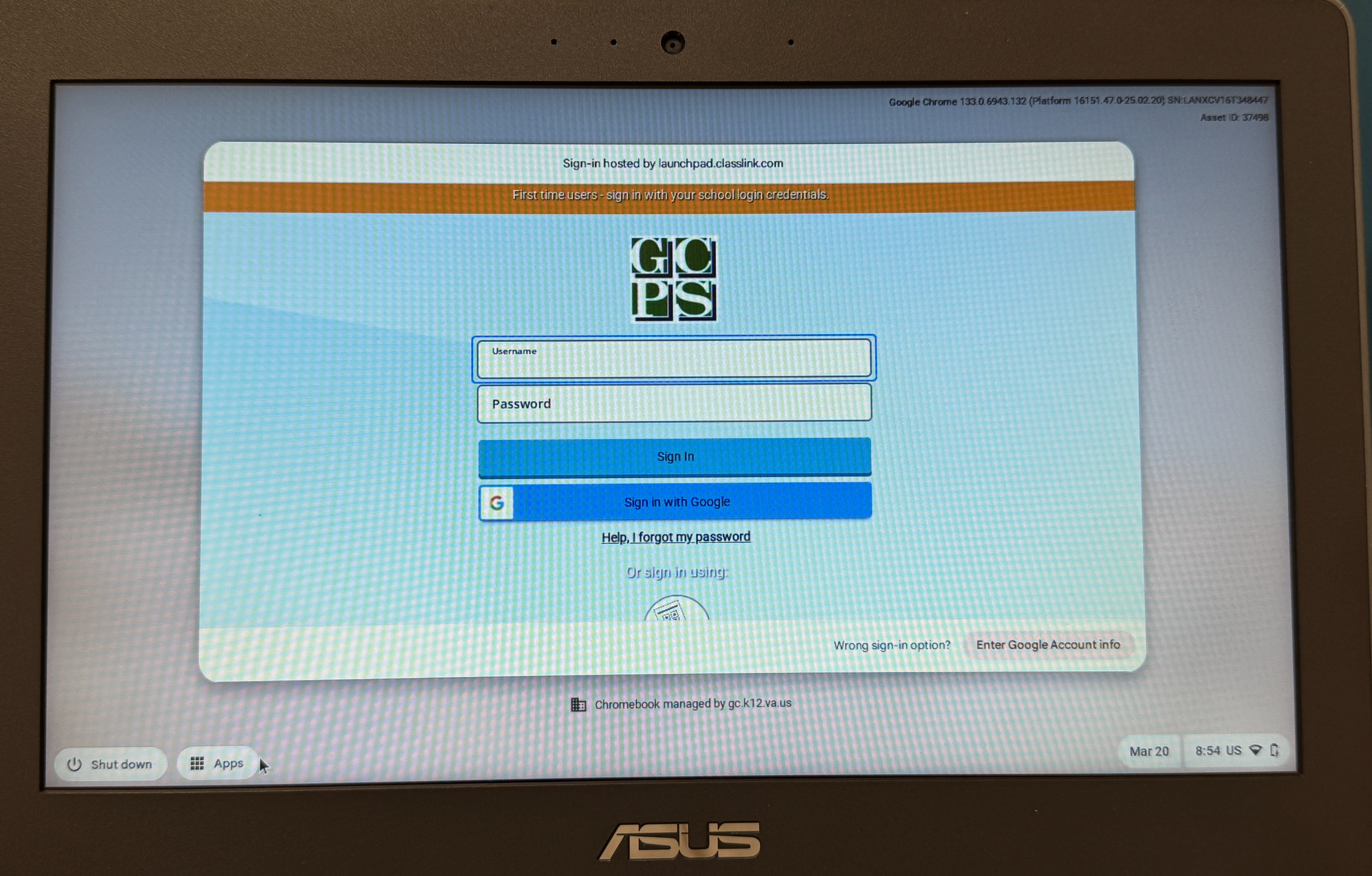 Log out of your Chromebook