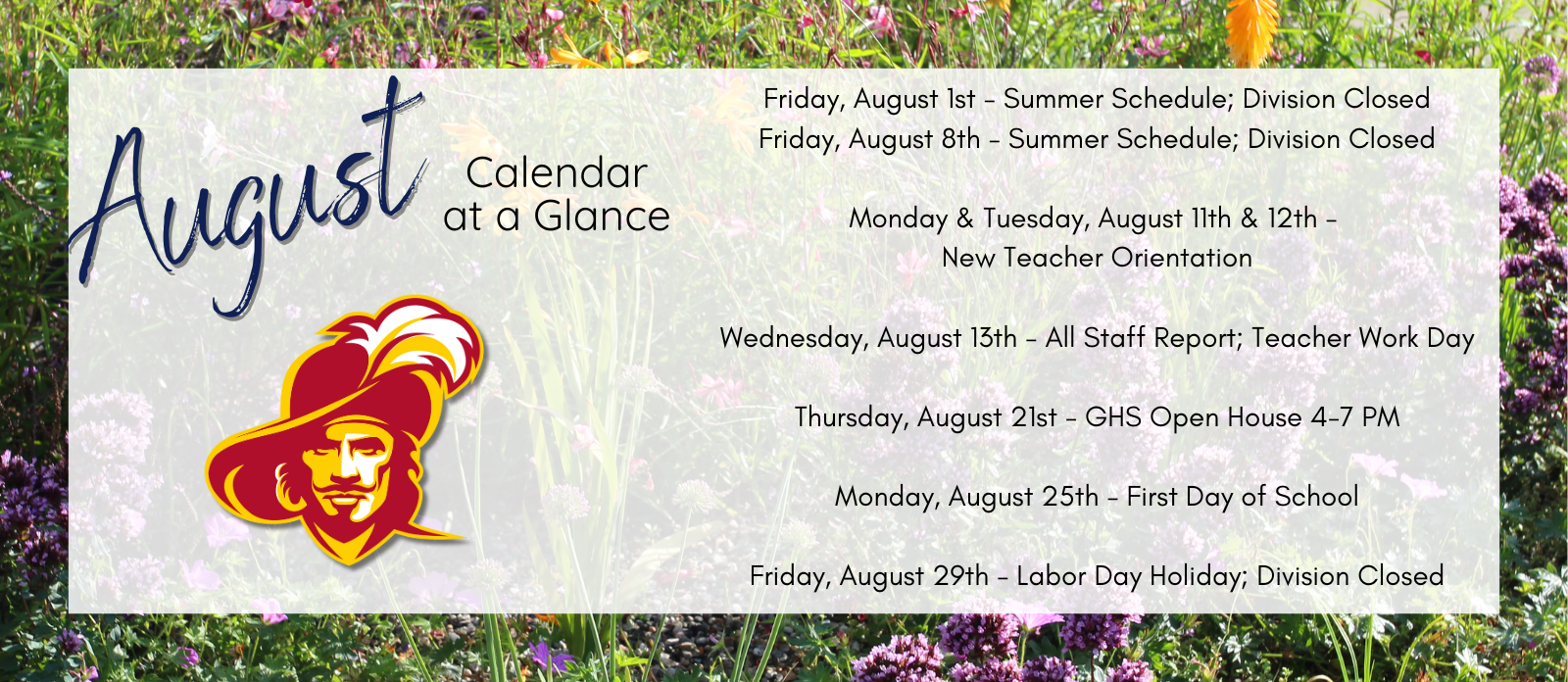 calendar at a glance