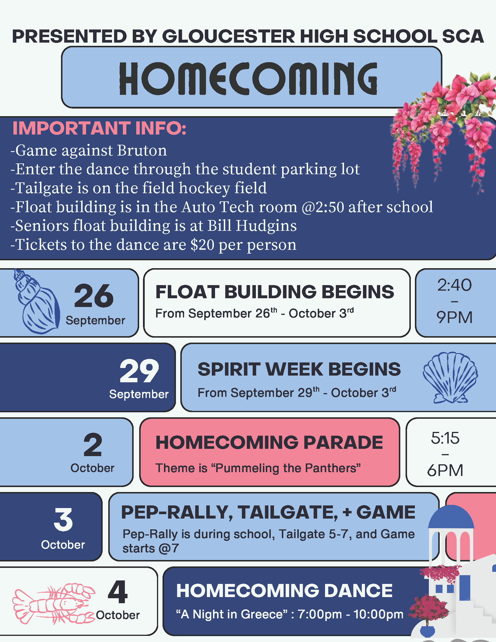 SCA proudly presents homecoming