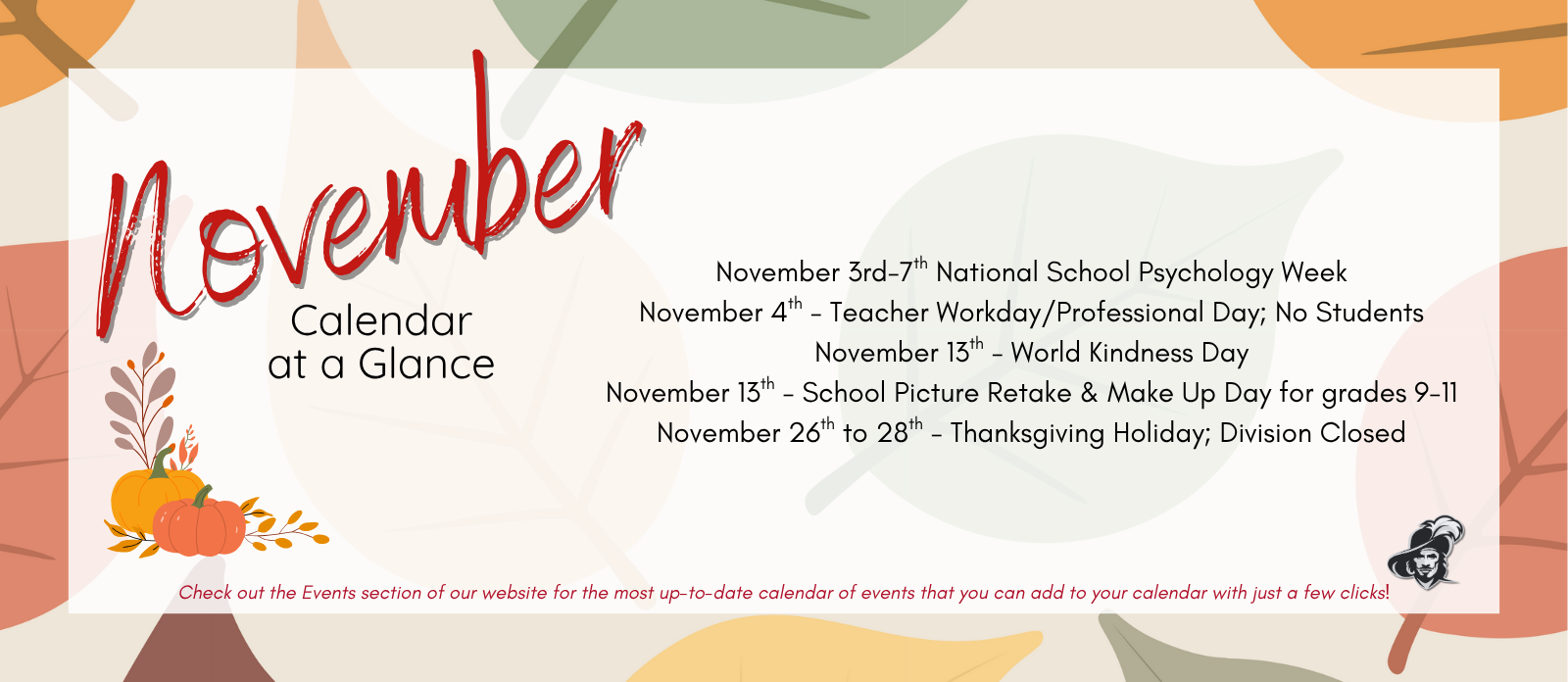 November at a glance