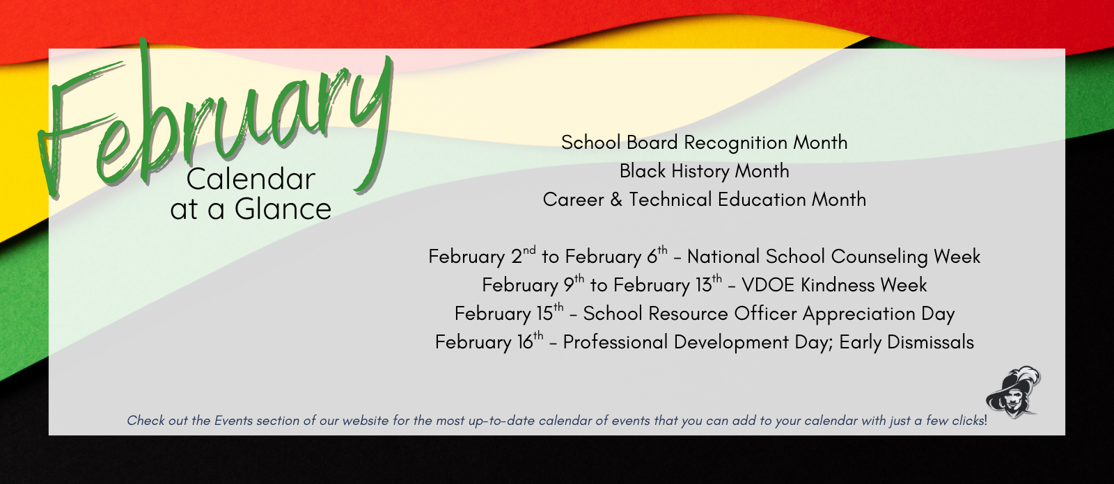 February Calendar at a Glance