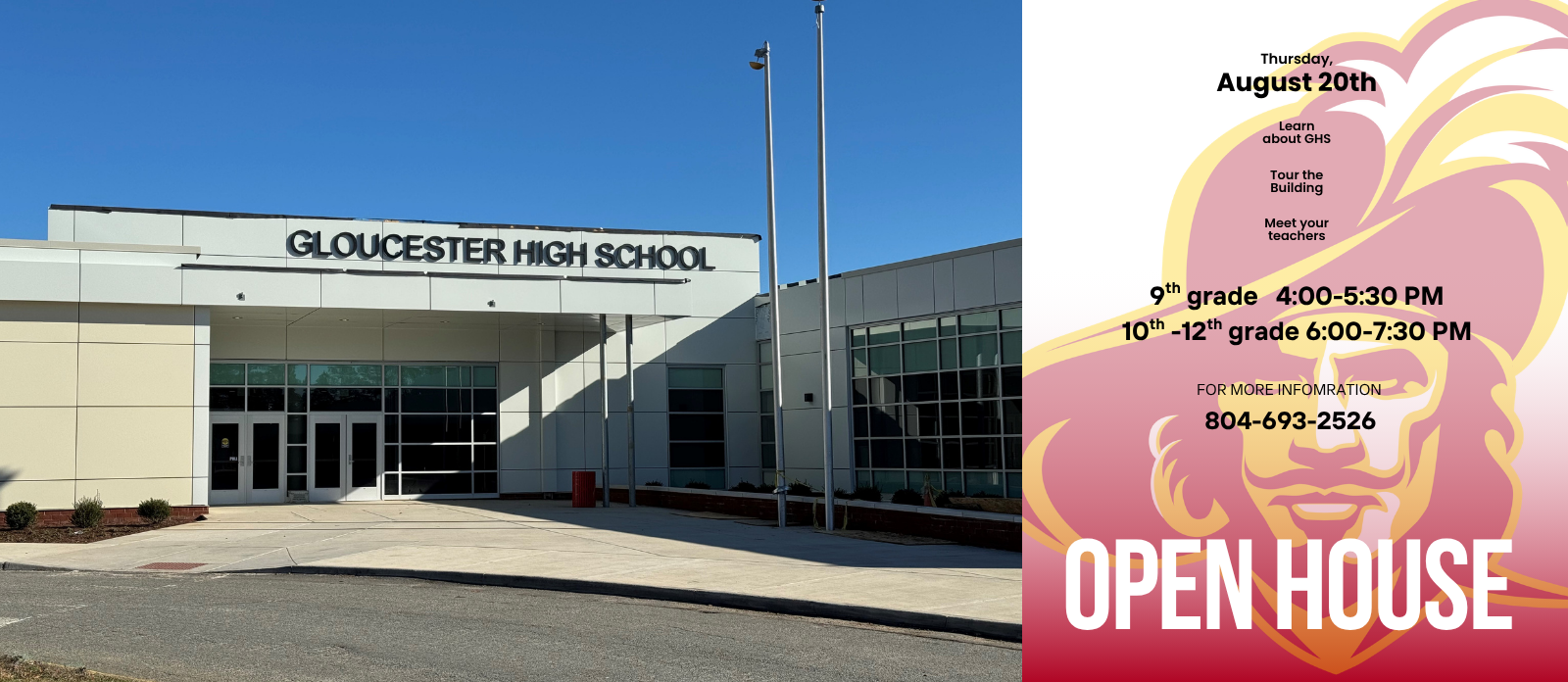 GHS Open House Thursday, August 20th