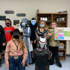 Halloween fun (masks are not worn when students are eating)