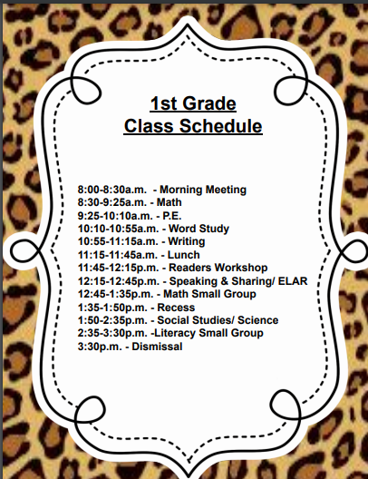 Class Schedule 