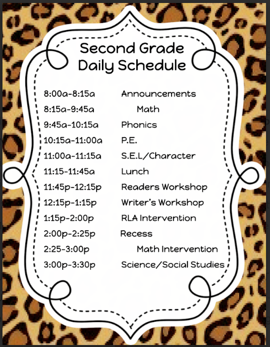 class schedule