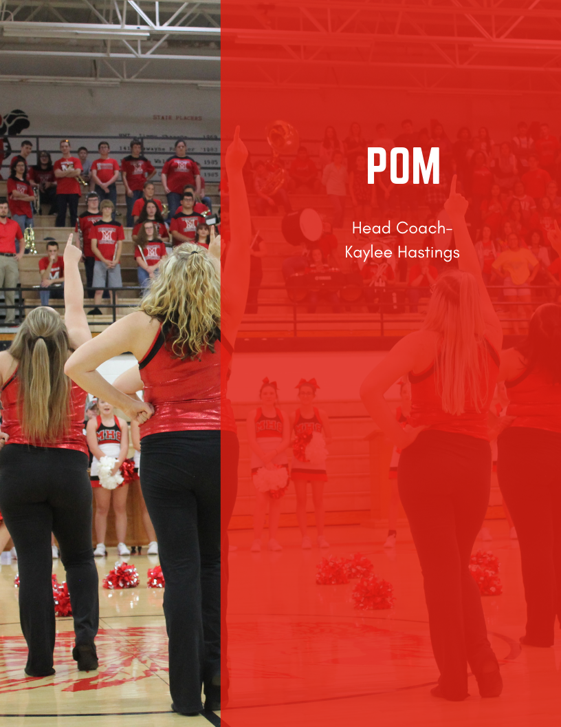 pom dancers with text that says "pom, head coach kaylee hastings"