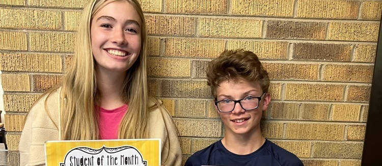 Emerson Williams and Jack Wear Student of the Month Recipients