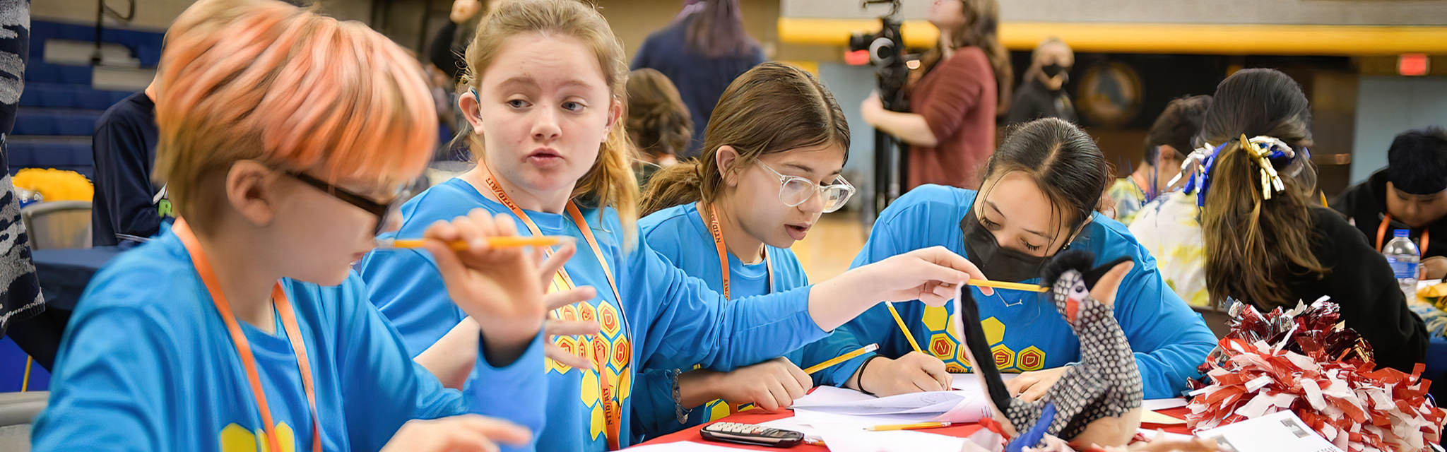 Four middle School students competing in a Math at RIT