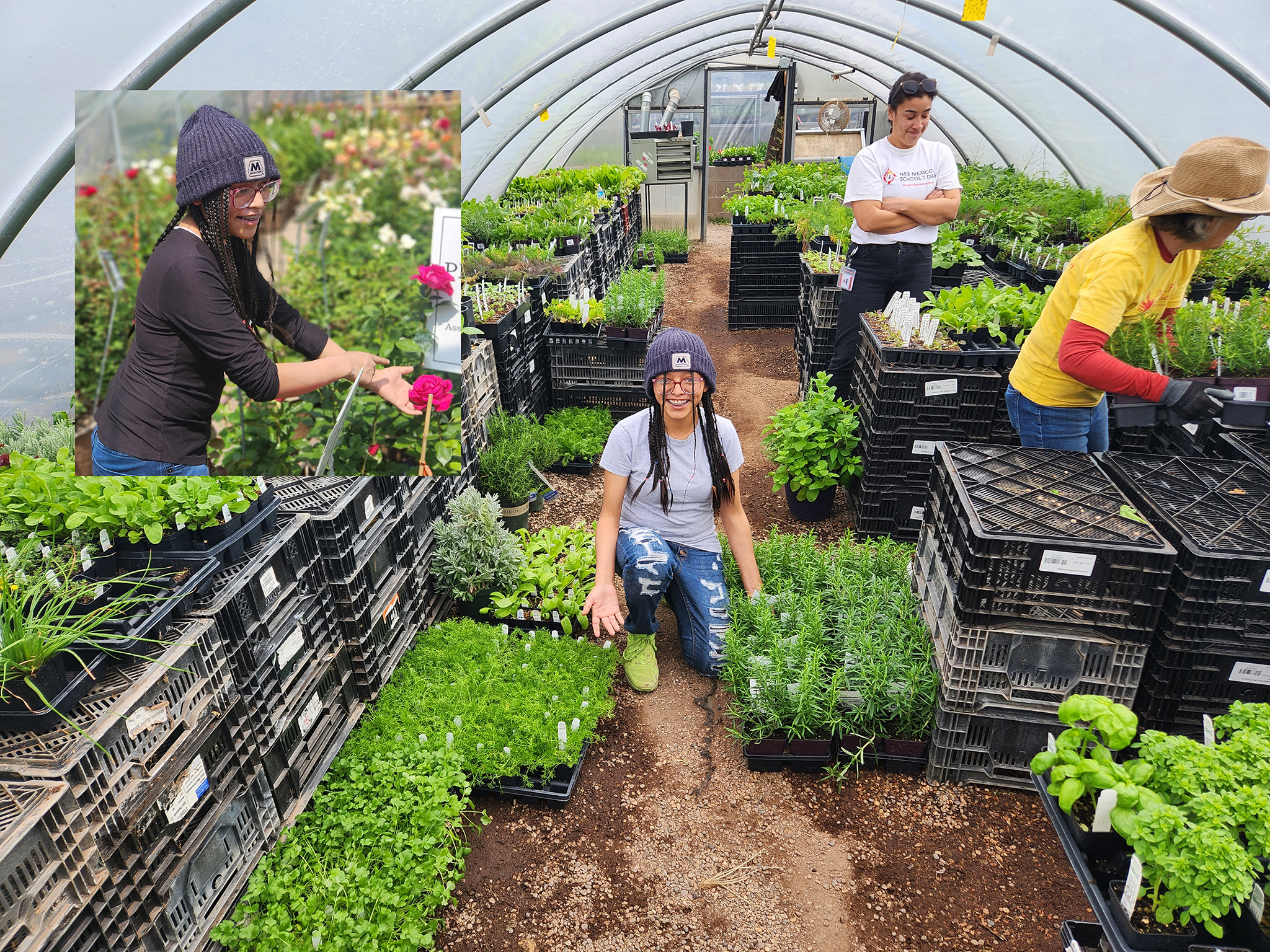 Student working at the Agua Fria Nursery