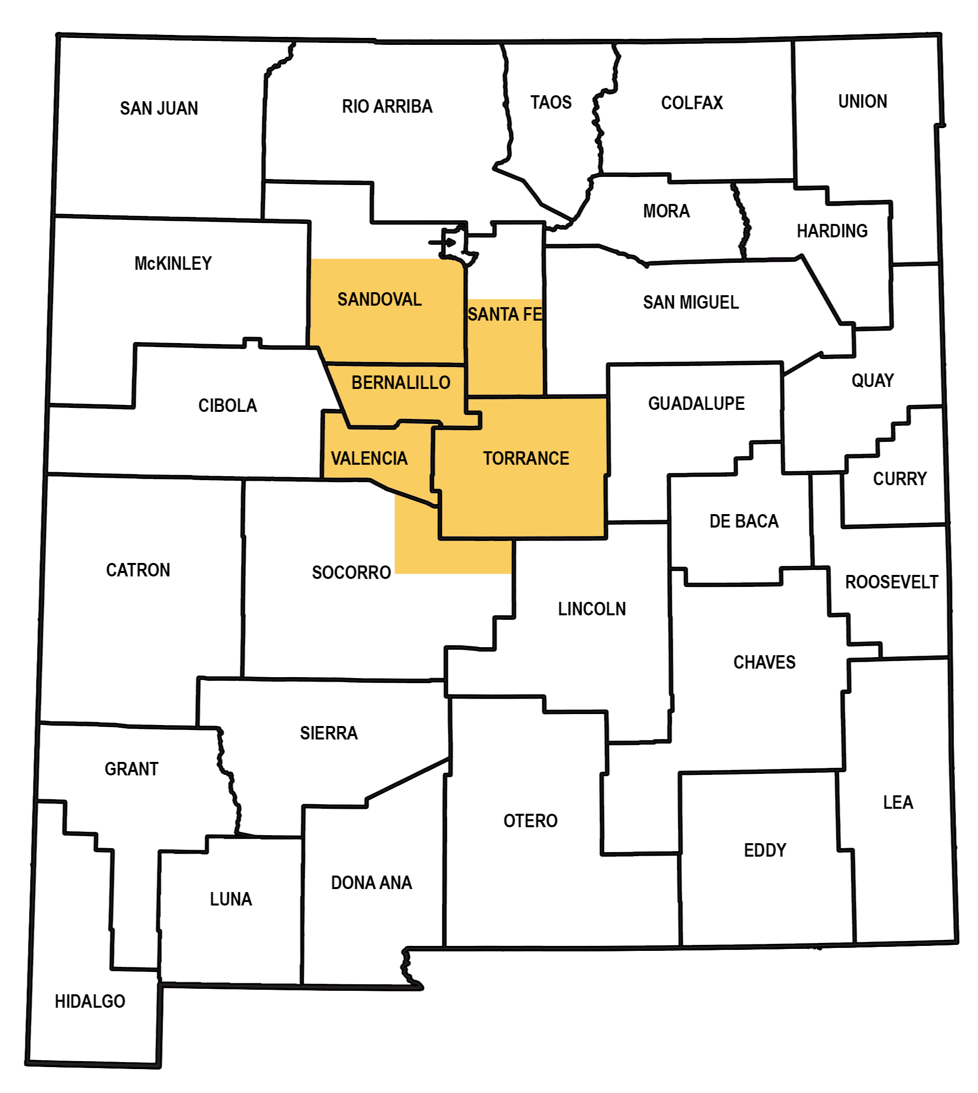 The Early Intervention & Developmental Services Greater Metropolitan Area Region map 