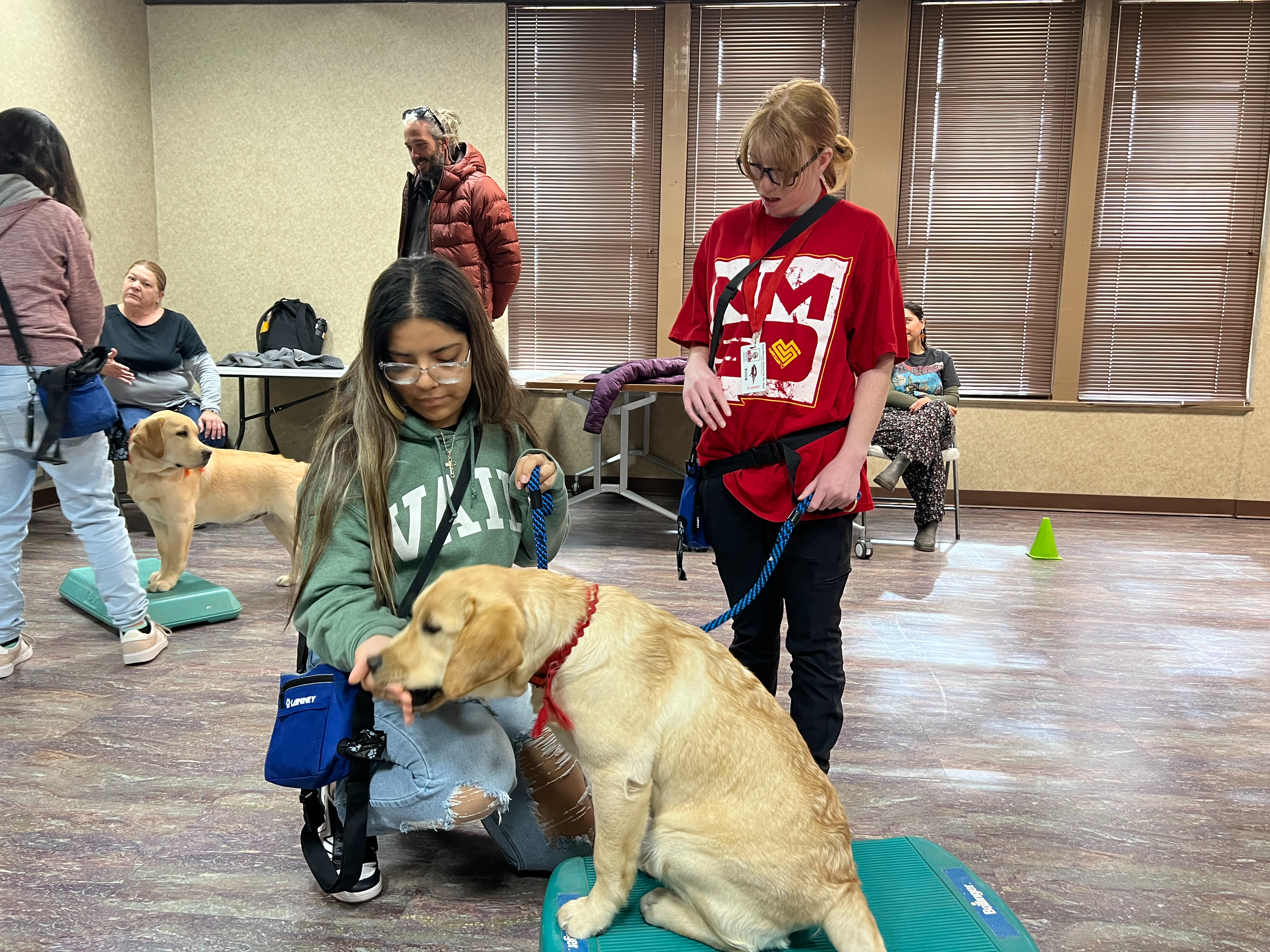 High School students working with Assistive Dogs of the West