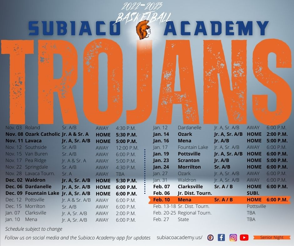 Basketball Subiaco Academy