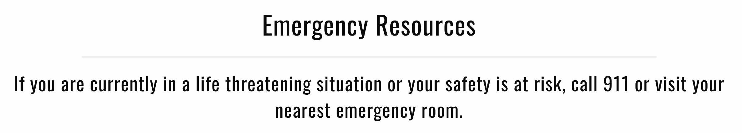 emergency resources