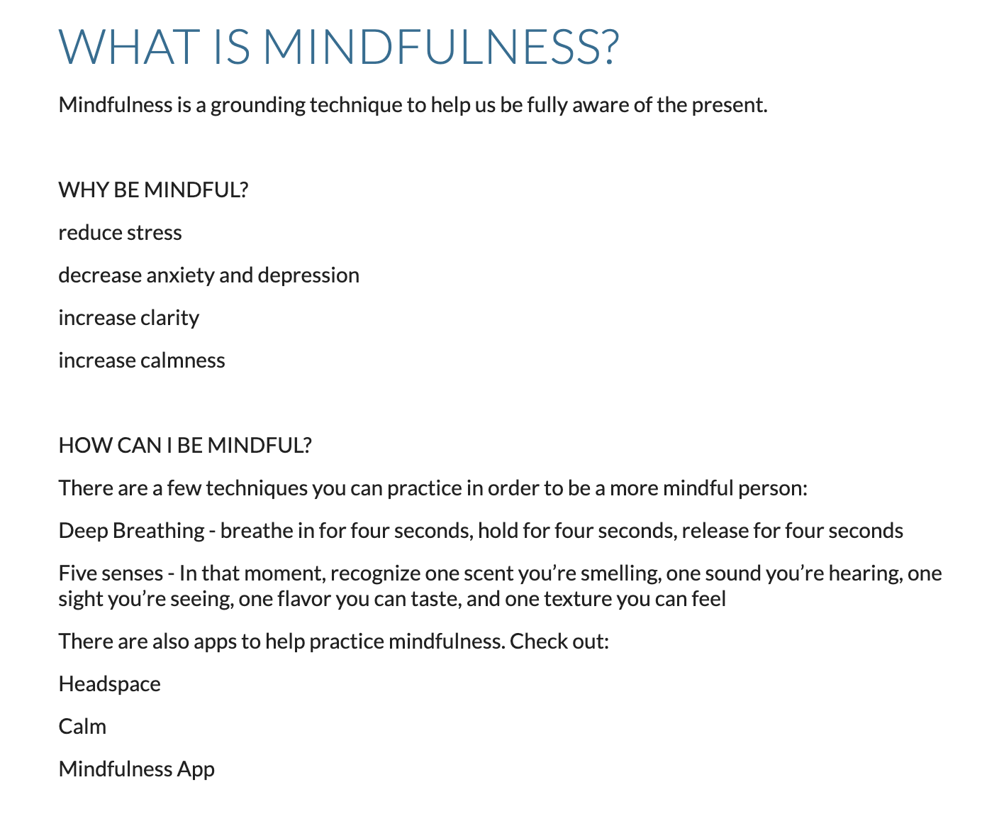 mindfullness