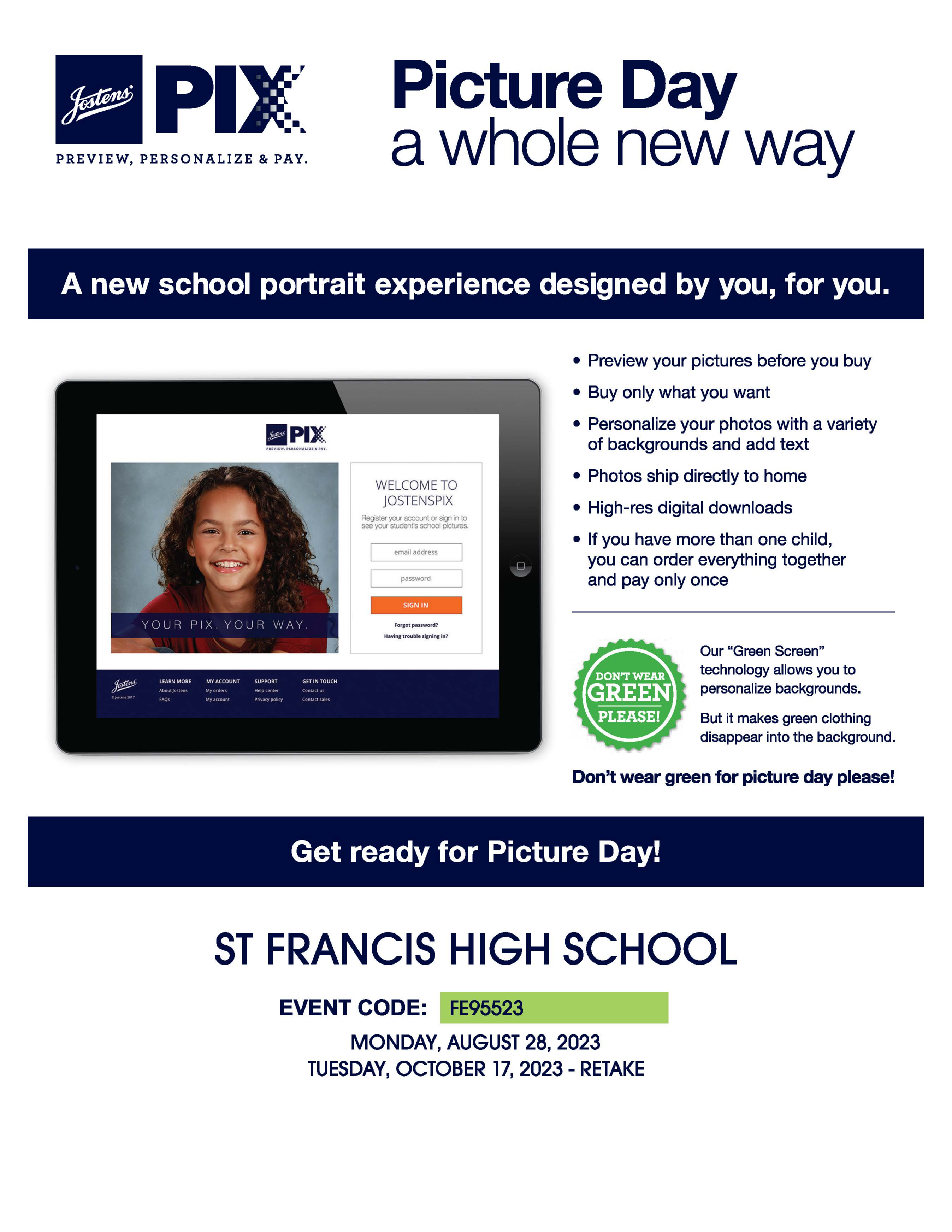 Jostens Photo Ad for St. Francis High School