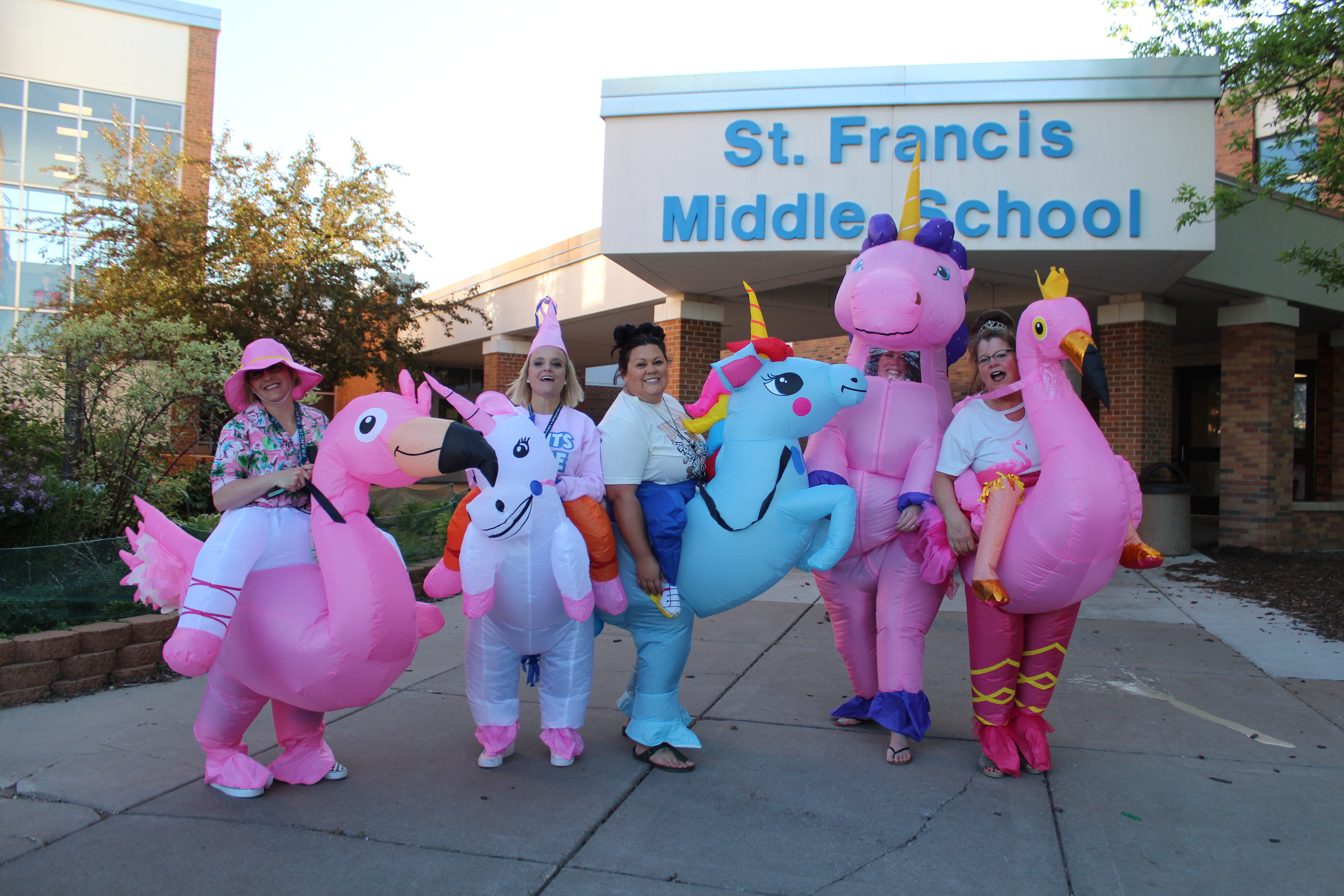 Image: Middle School Staff wearing costumes