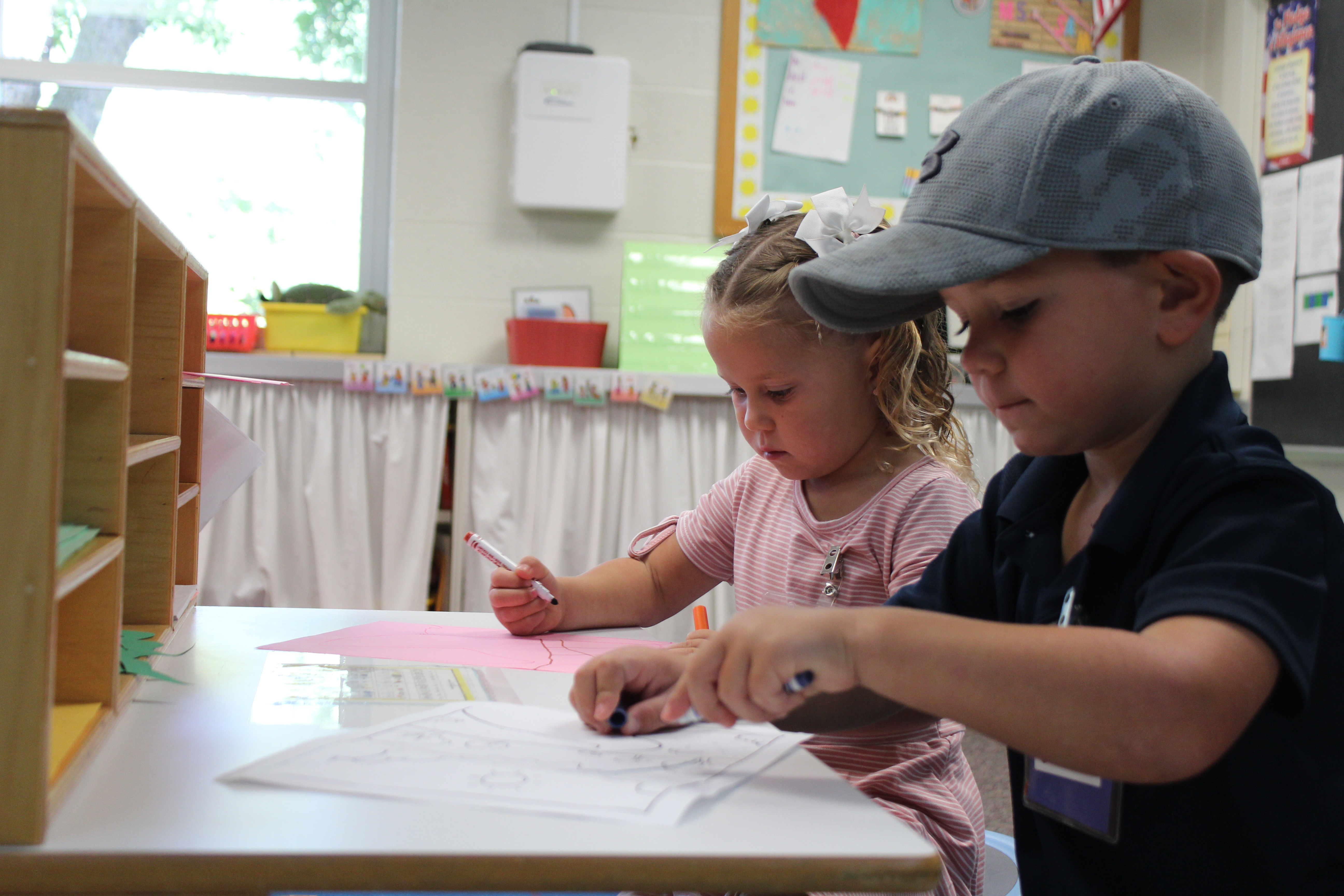 two preschool students
