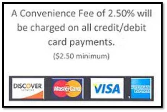 Credit card fee statement