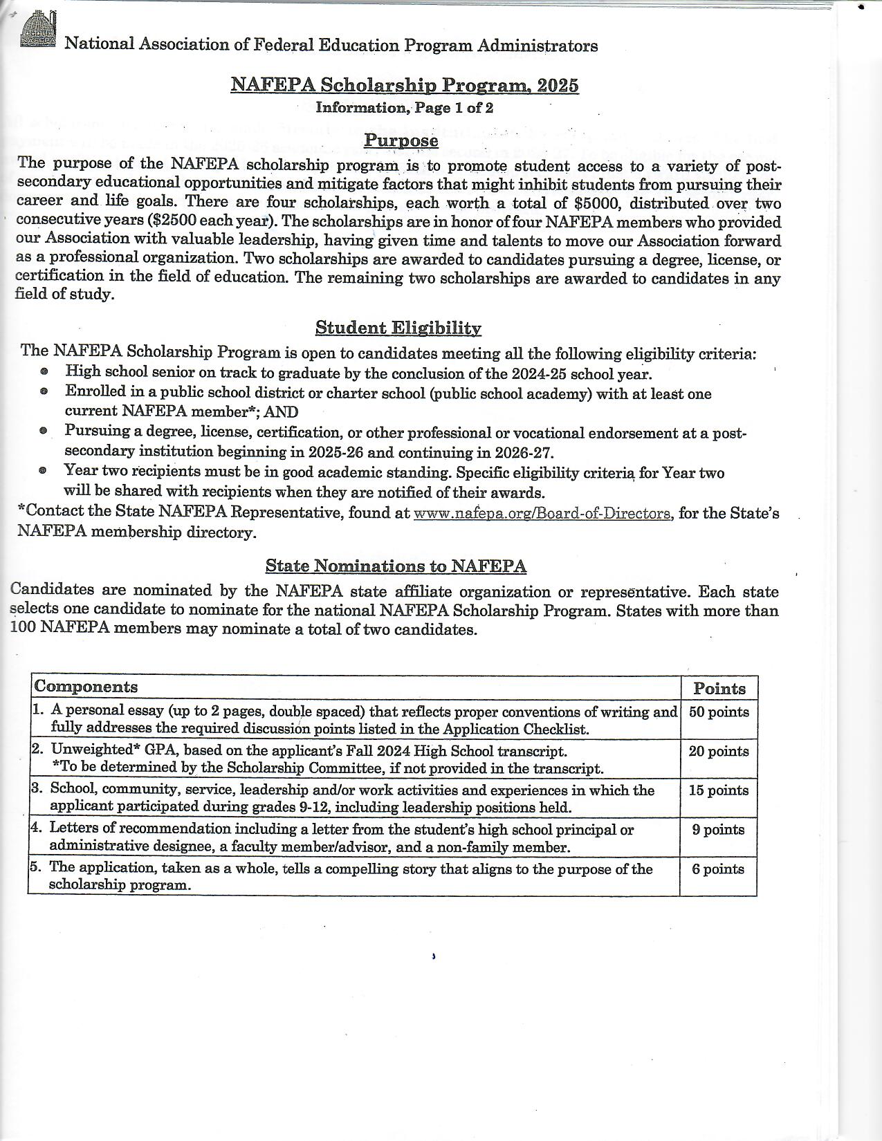 NAFEPA Scholarship