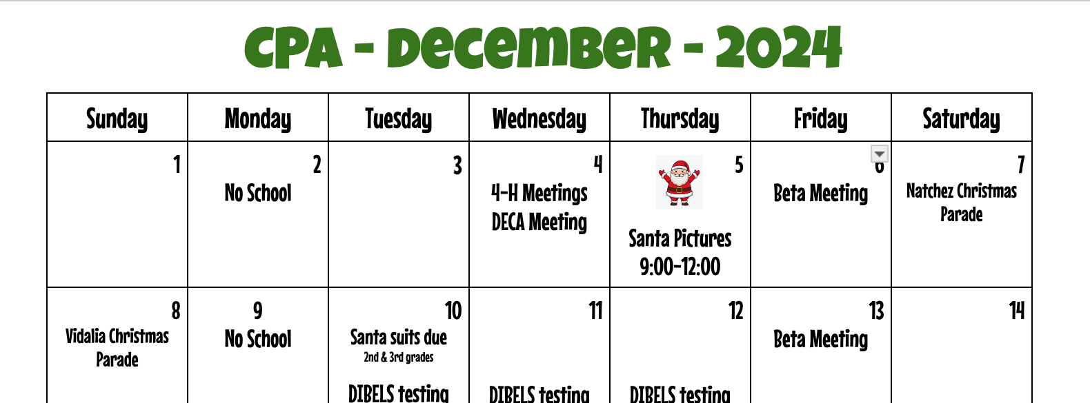 December Calendar