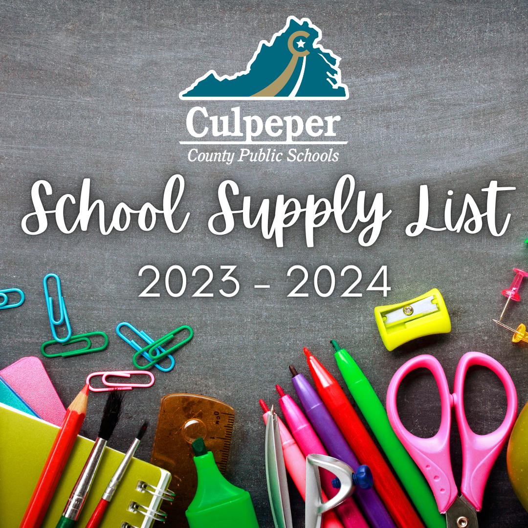 Elementary School Supply Lists | Culpeper County Public Schools