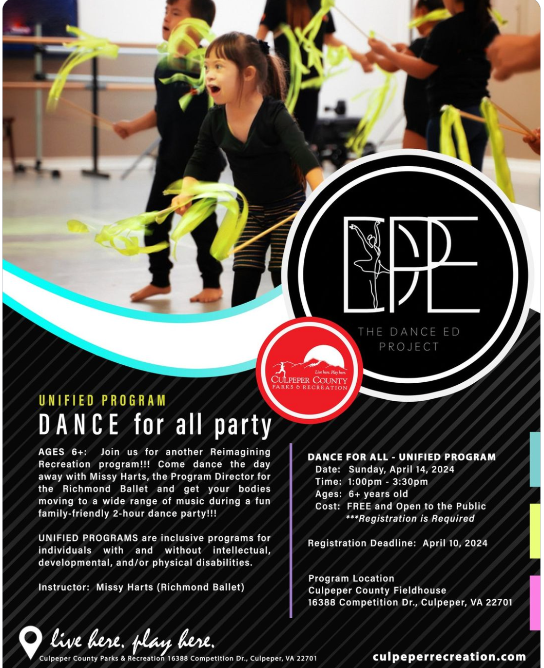 Dance for all Party at Culpeper Parks and Rec 