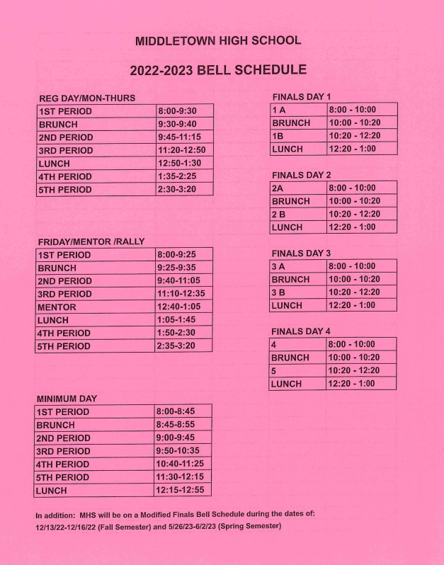 2022-23 Bell Schedule