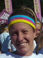 Mrs. Meredith Remus in a brightly colored headband