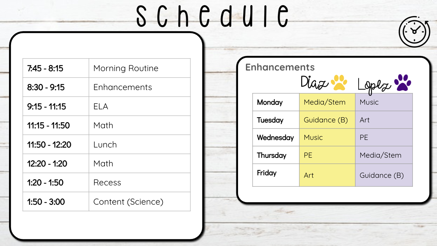 Daily Schedule