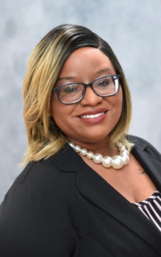 Smiling woman wearing glasses