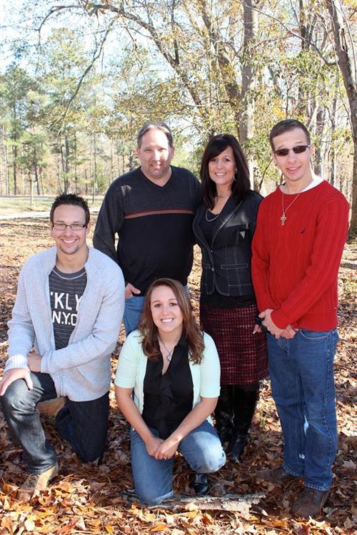 Family of 5 in a natural setting