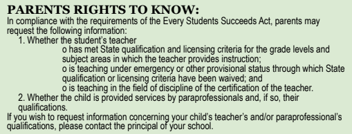 Parents' Rights to Know
