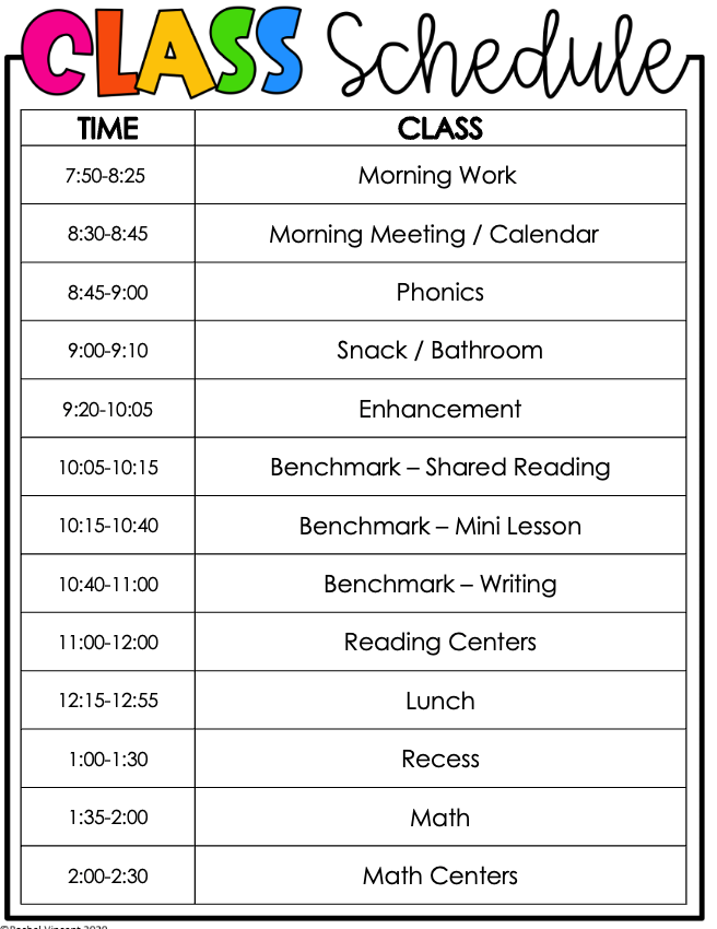 Class Schedule