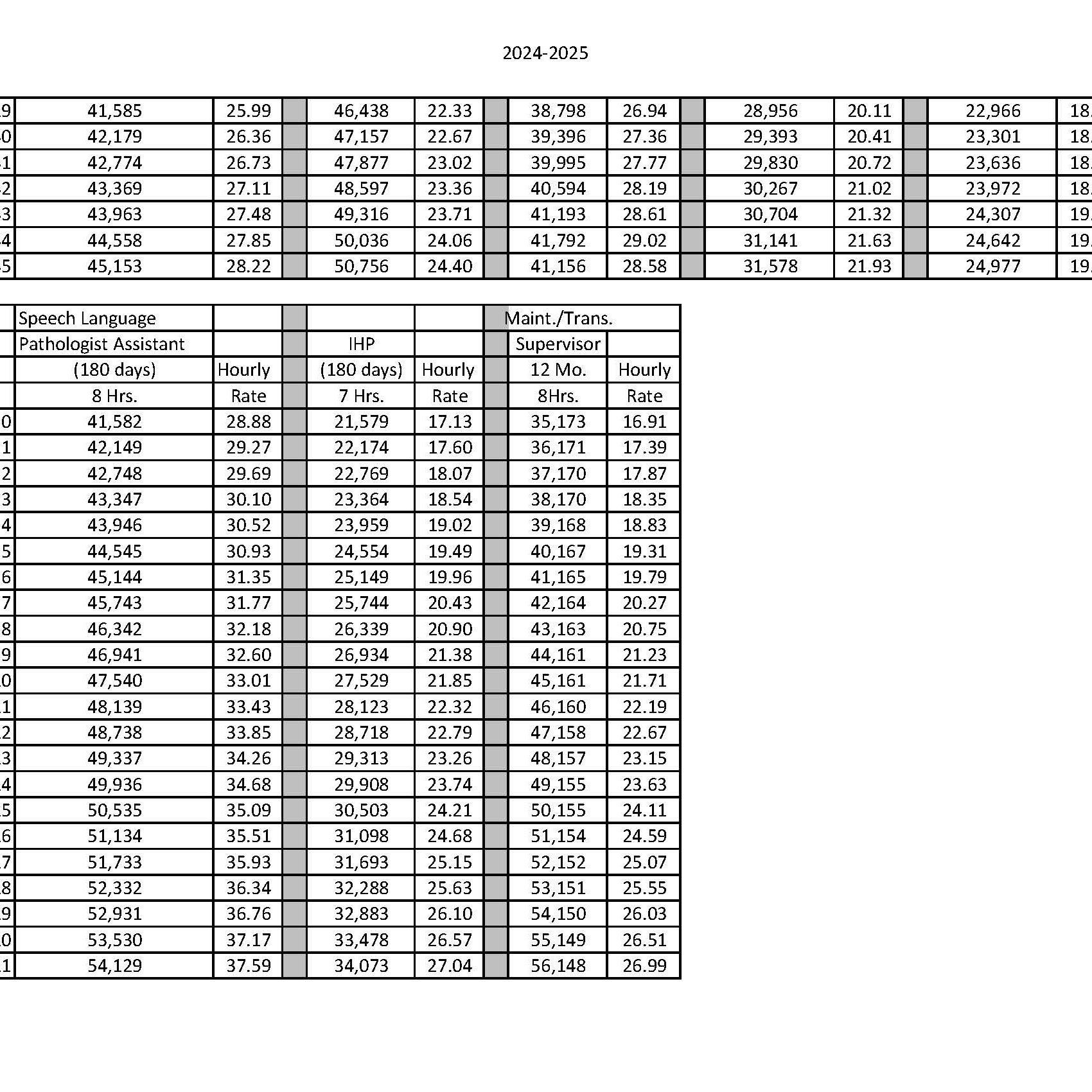 support pay scale 2