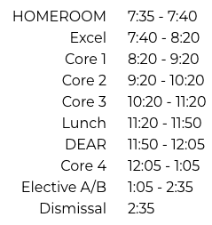 schedule