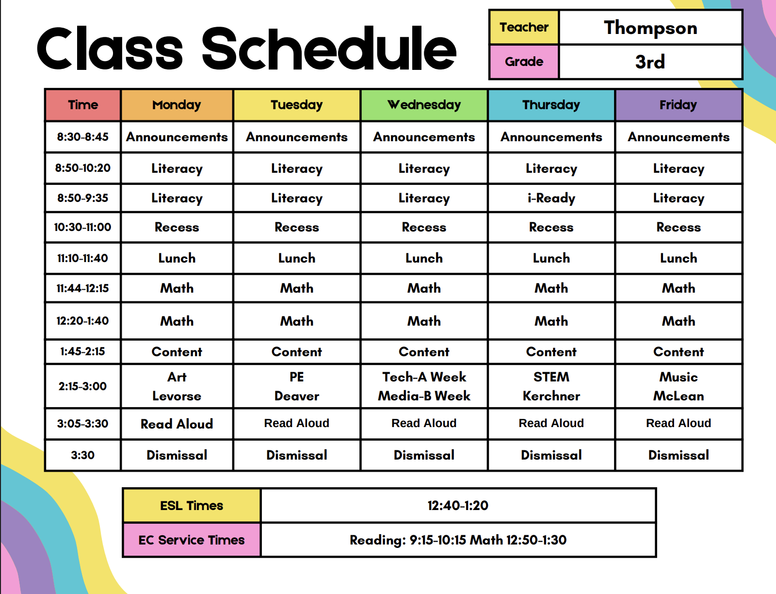 Schedule 