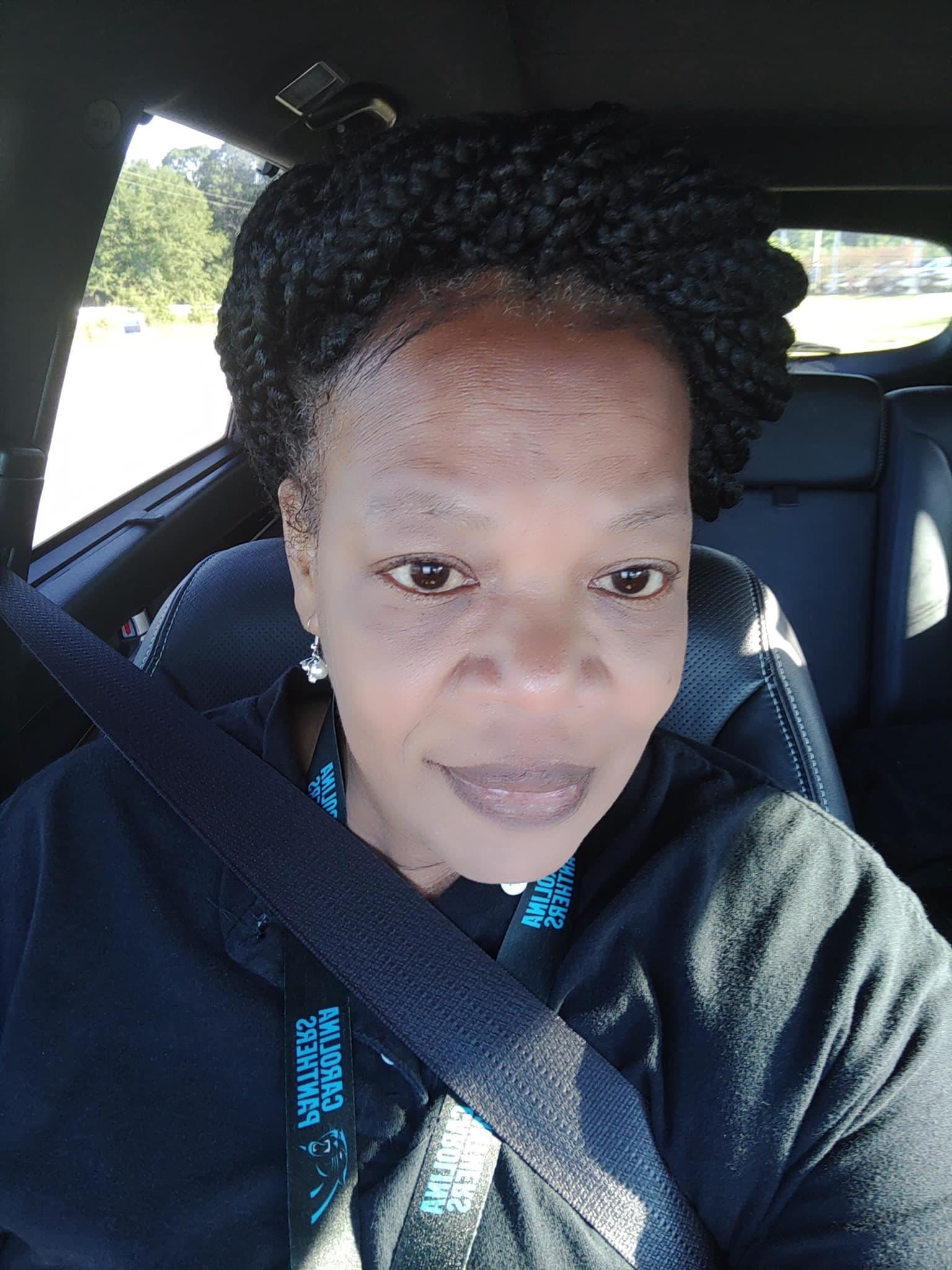 Woman sitting in a car