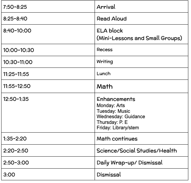 Gabunada Daily Schedule
