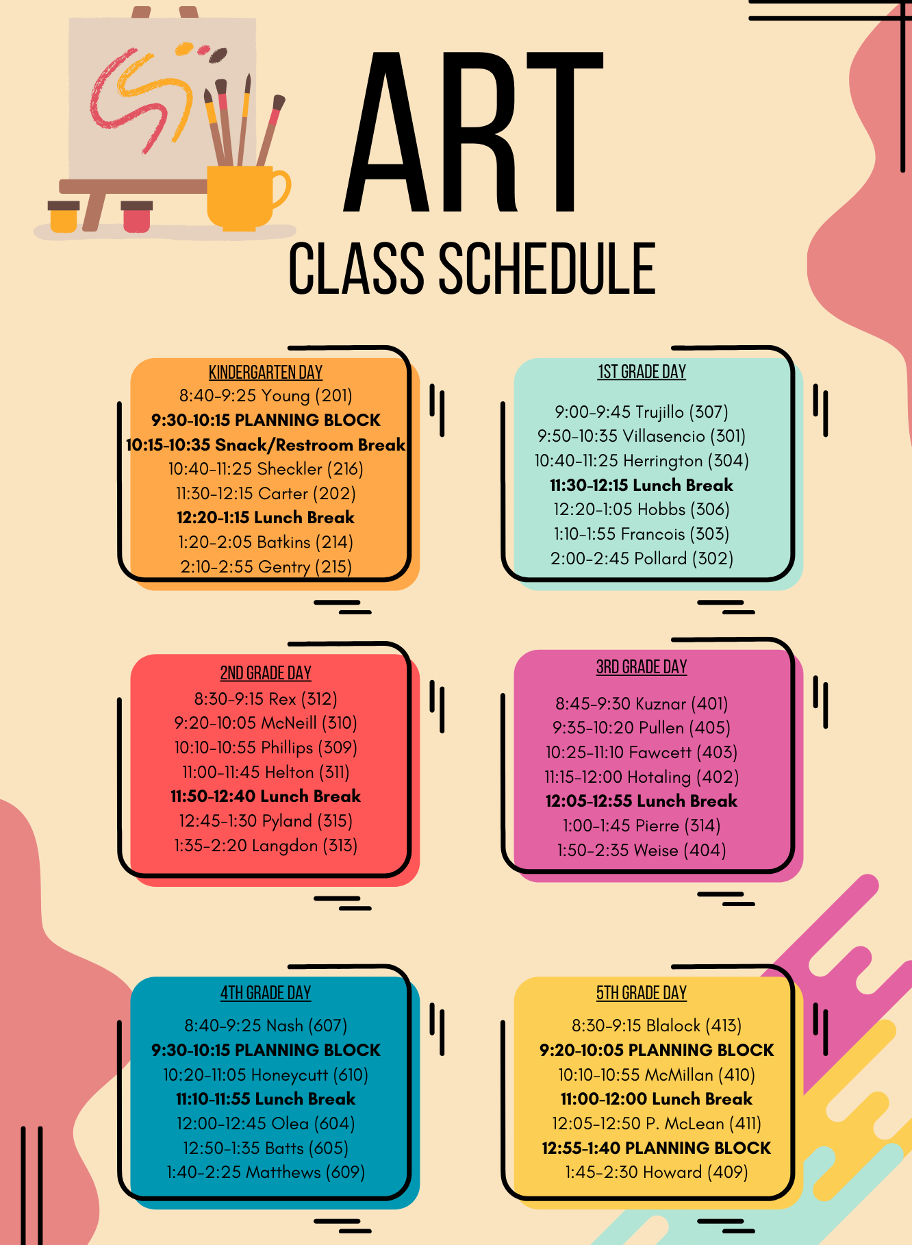 See our Daily Schedule