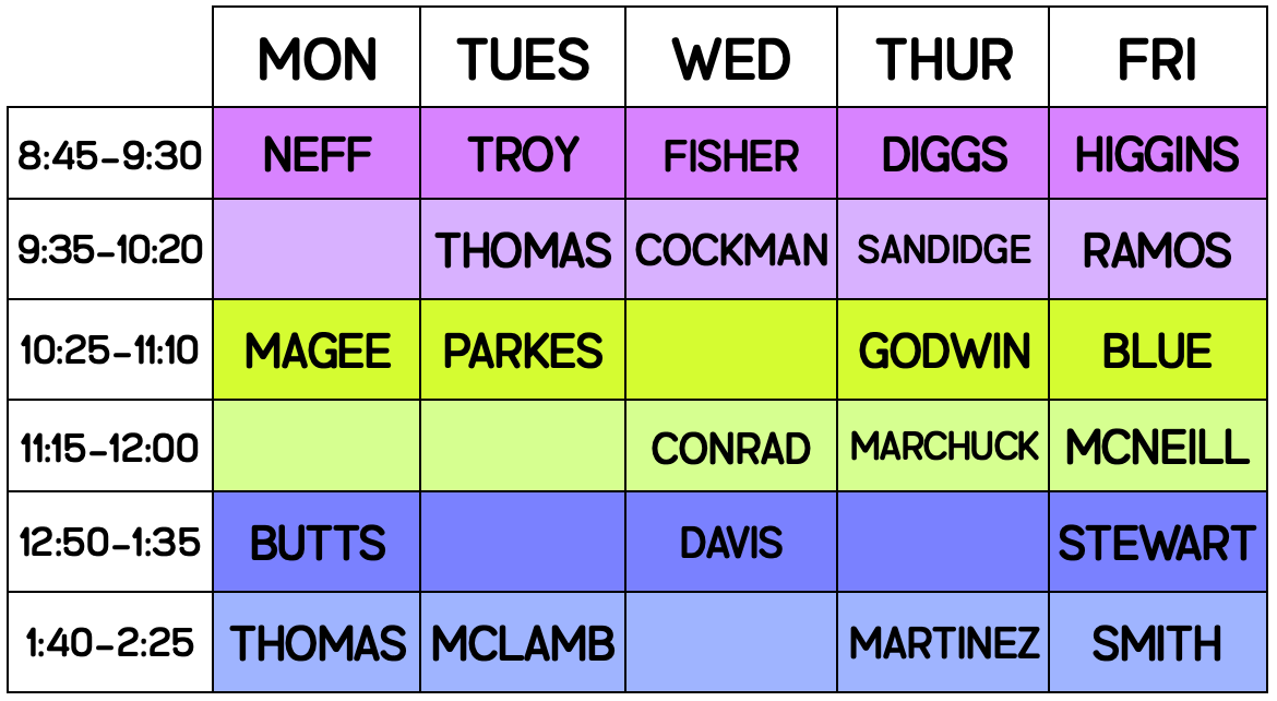 schedule