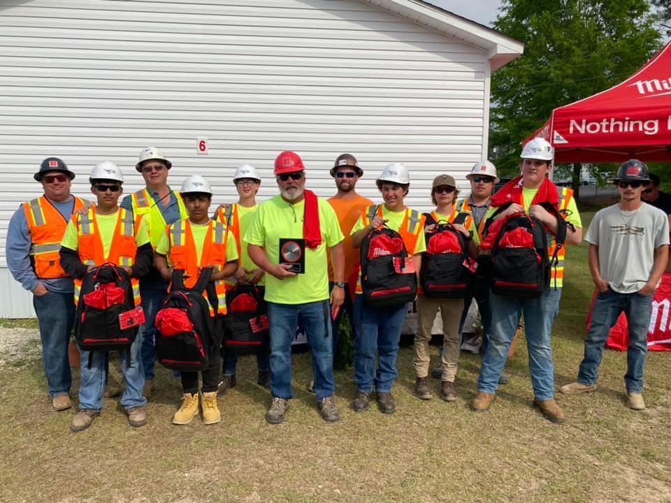 A bunch of students in construction