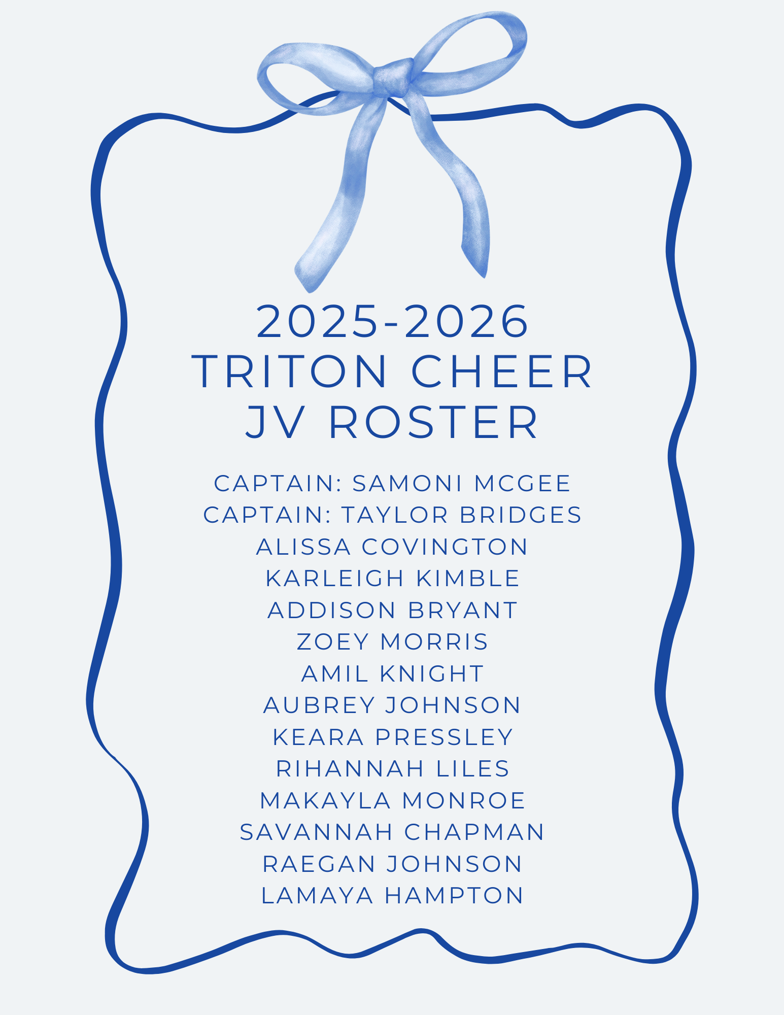JV Cheer Roster