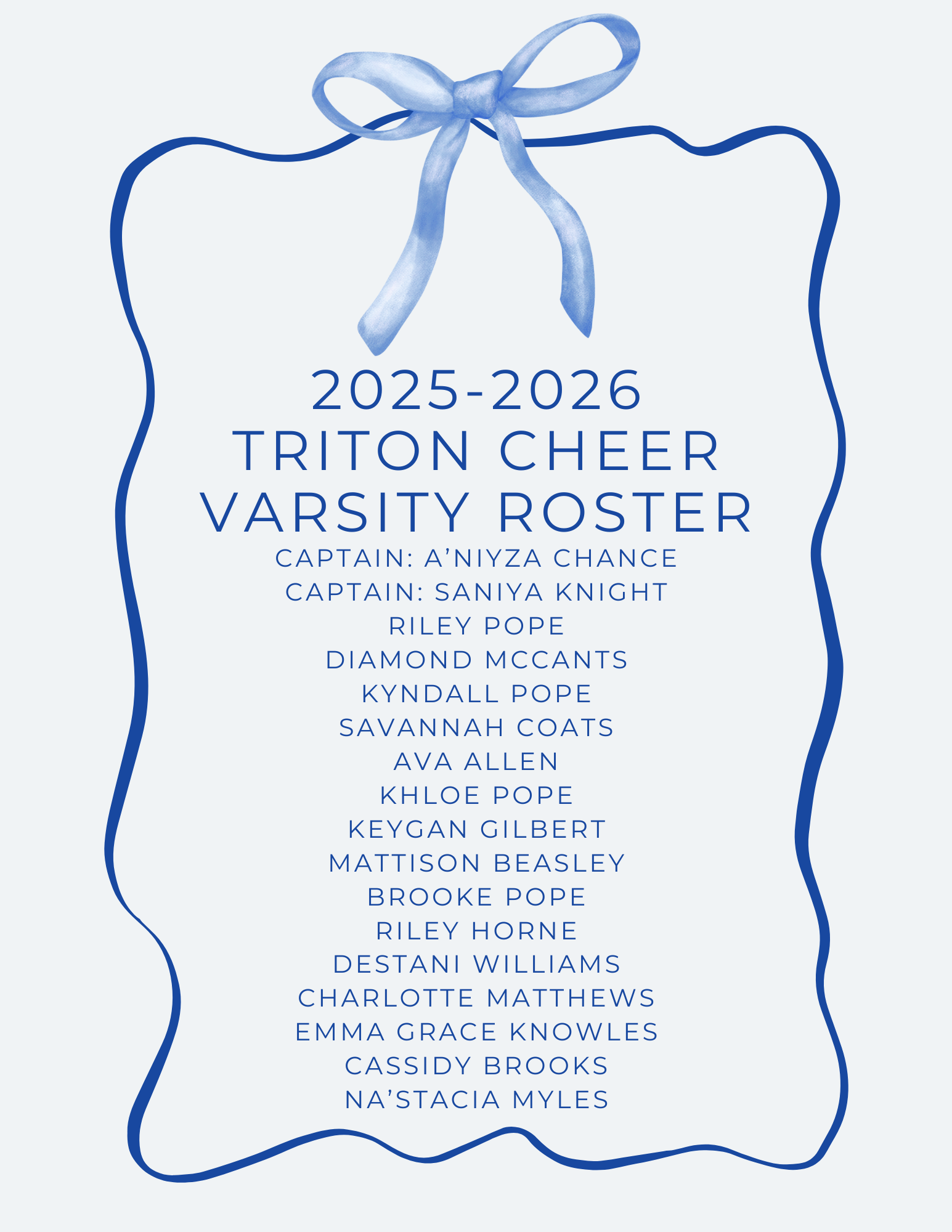 Varsity Cheer Roster