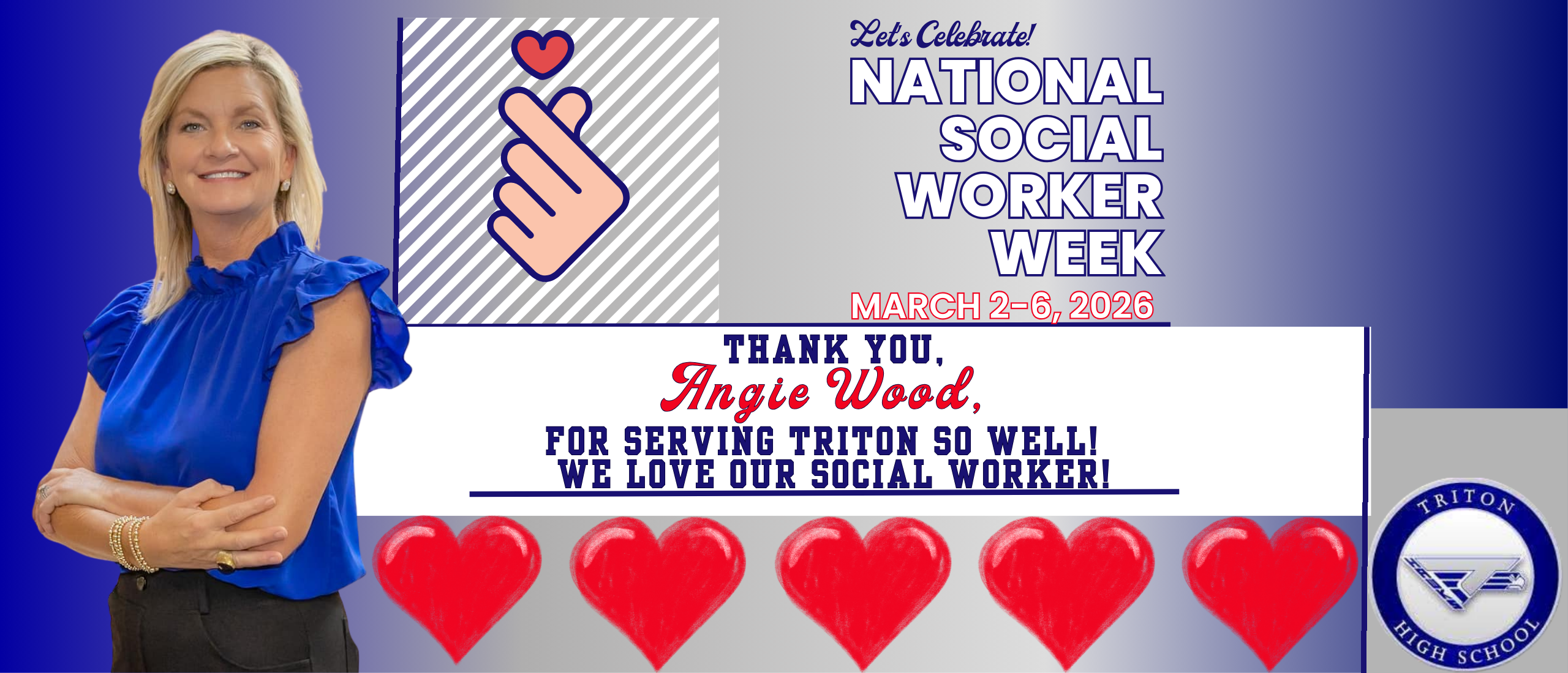 This week is National School Social Workers Week and we have the best around: Angie Wood! Thank you for all you do to help us support our students!