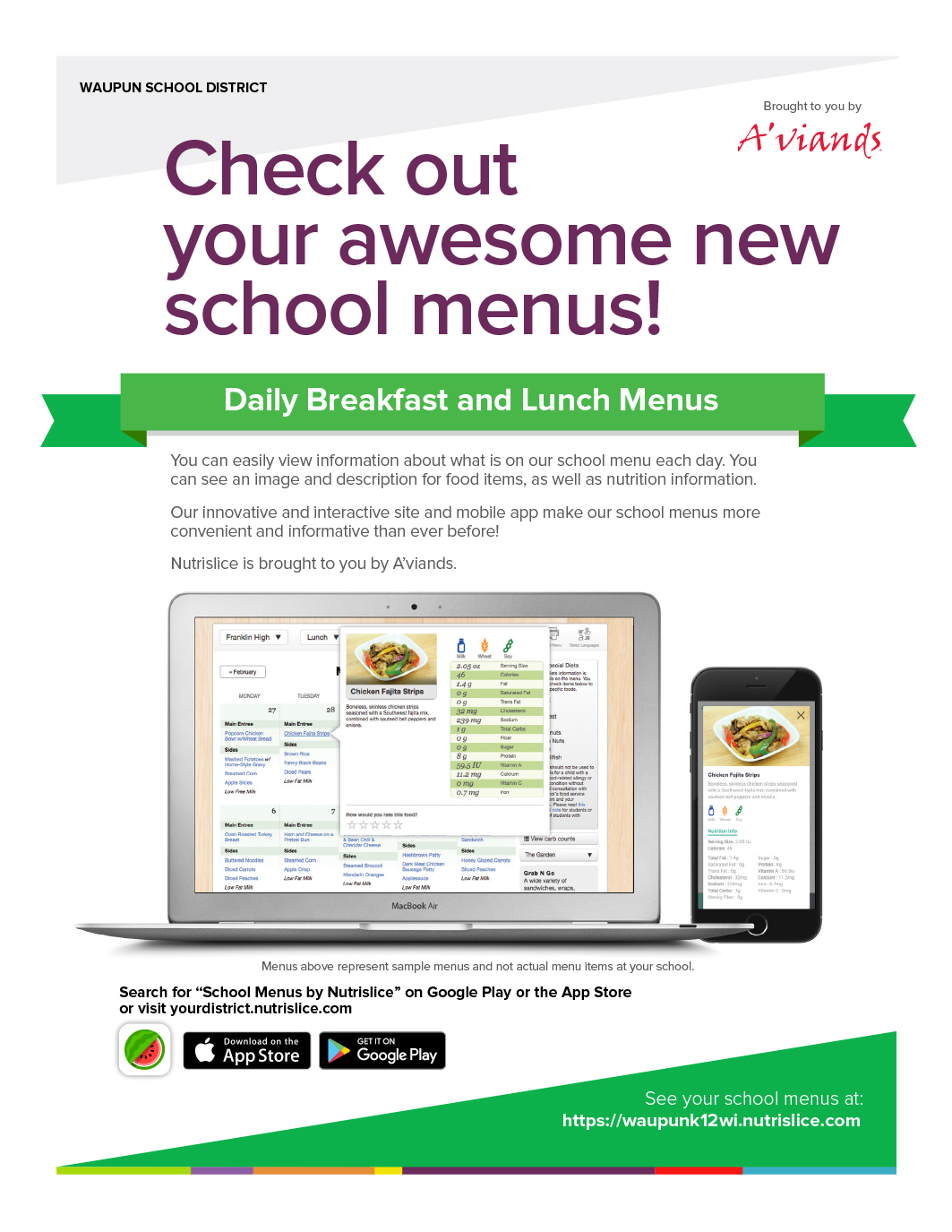 Check out your awesome new school menus! - app info
