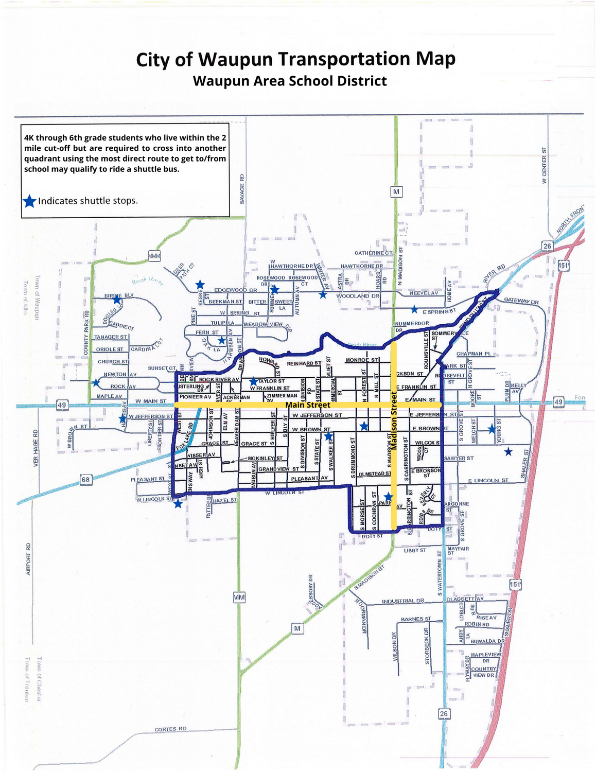 City of Waupun Transportation Map